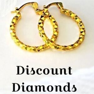 Handmade 18K Gold on 925 Hoop Earrings